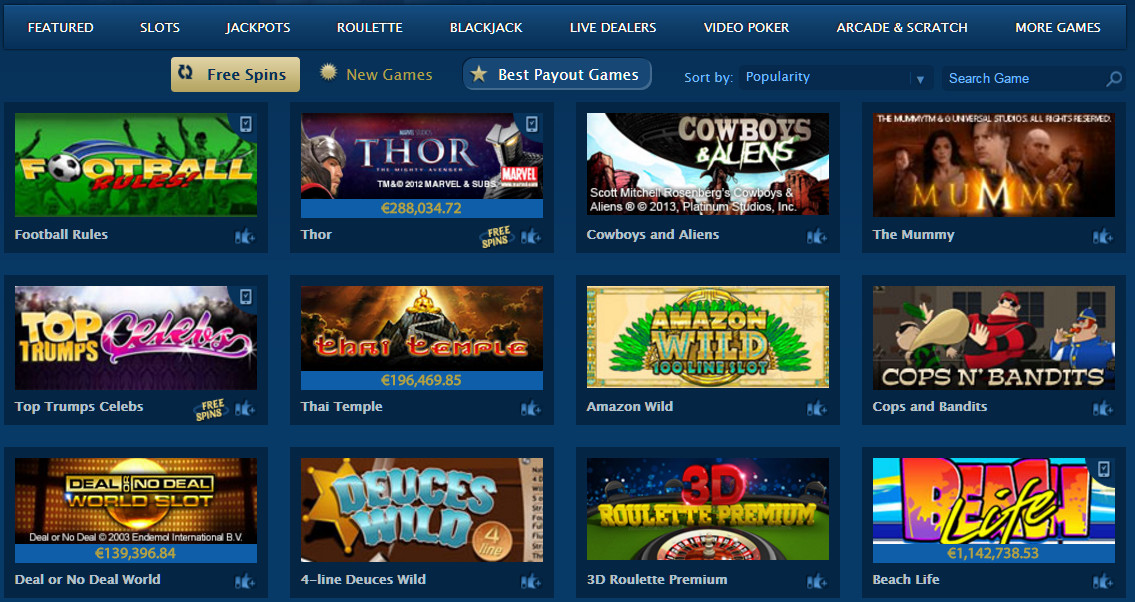 Игры в казино Европа